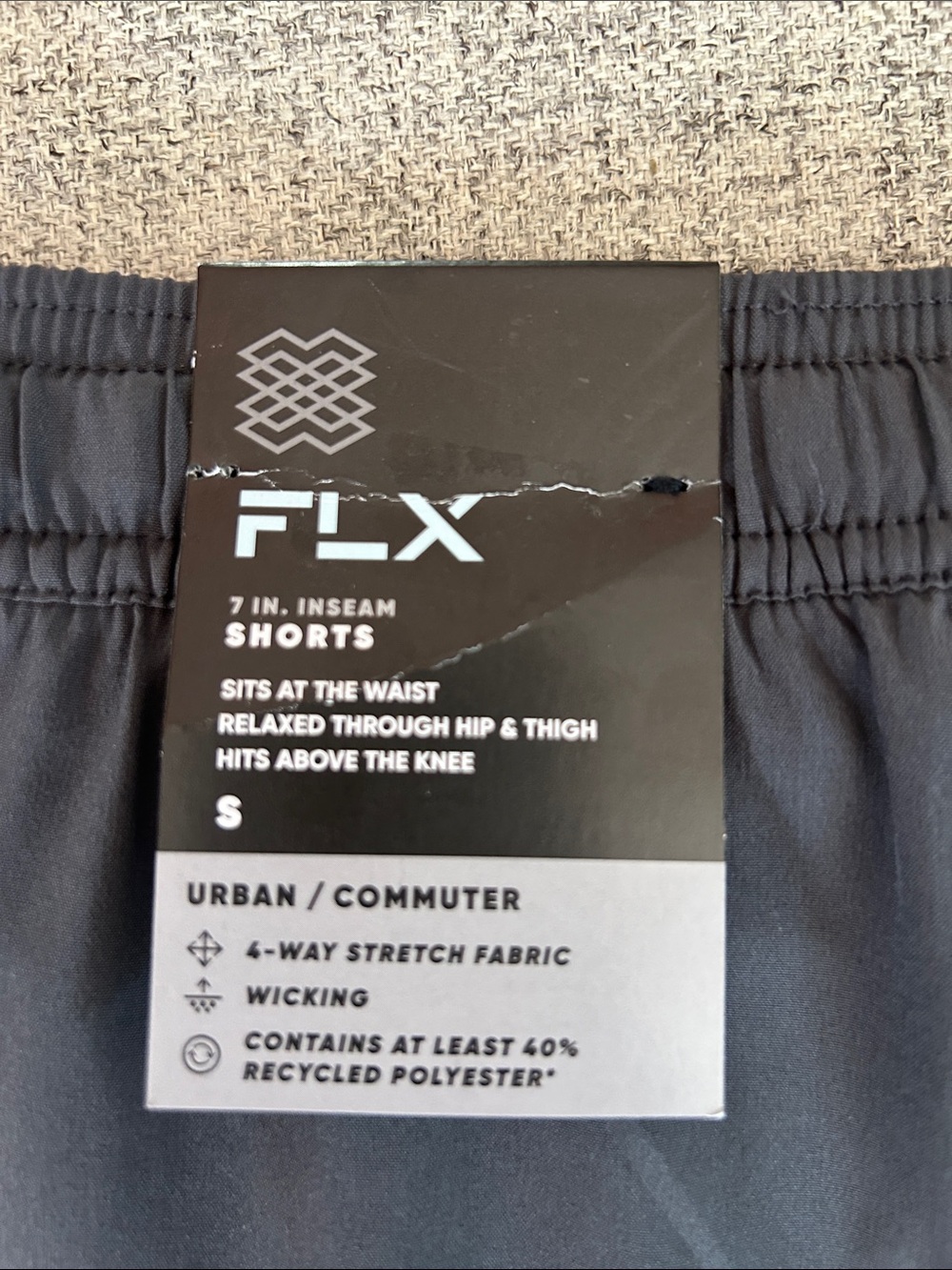 Men's Dark Gray FLX Performance Athletic Shorts with Drawstring - Picture 3 of 5